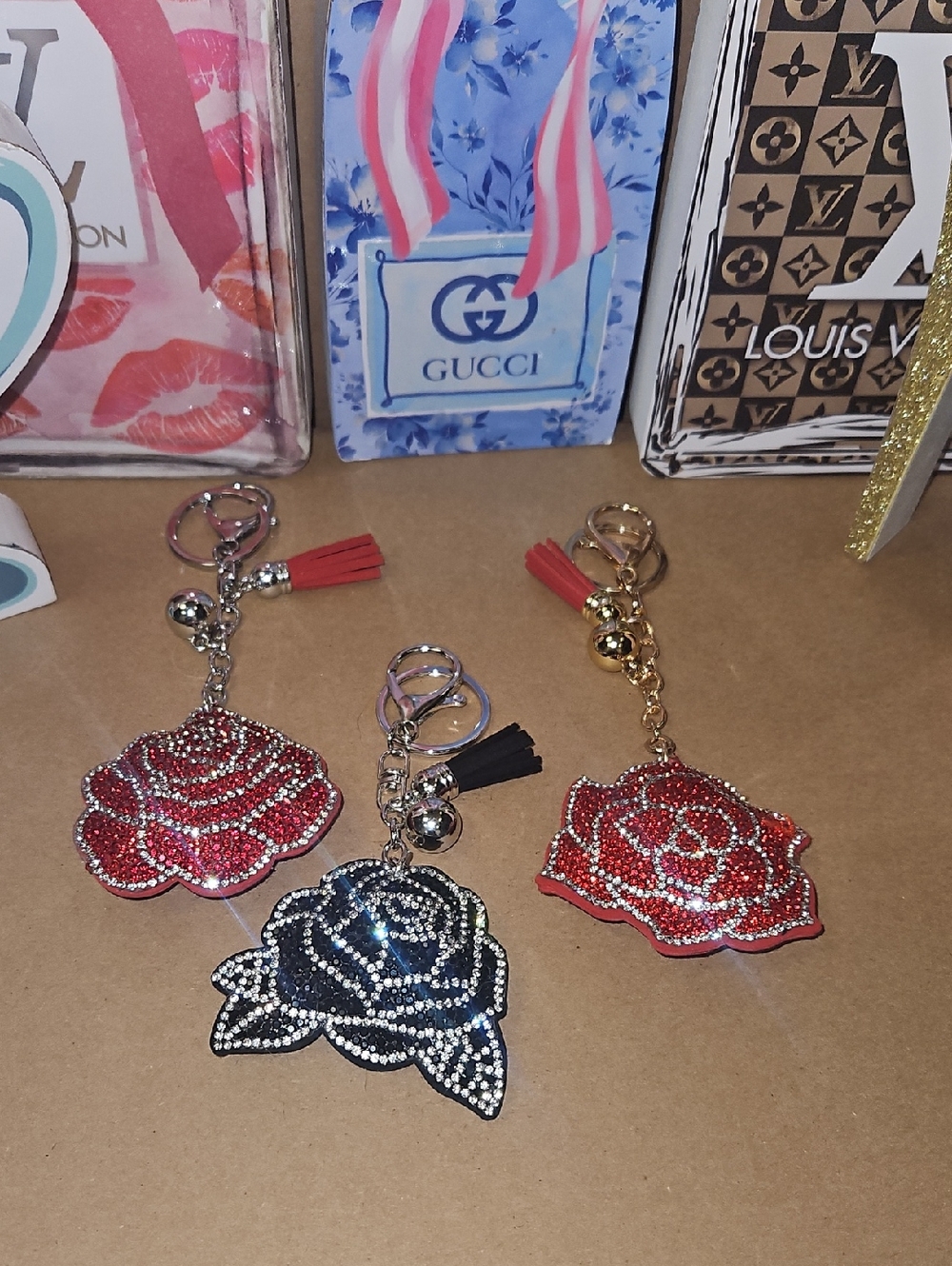 Rose Keychains Nwot